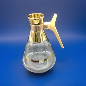 Vintage Coffee Carafe Retro 1960's Plastic‎ handle (No Lid ) Gold Inline Co. MCM